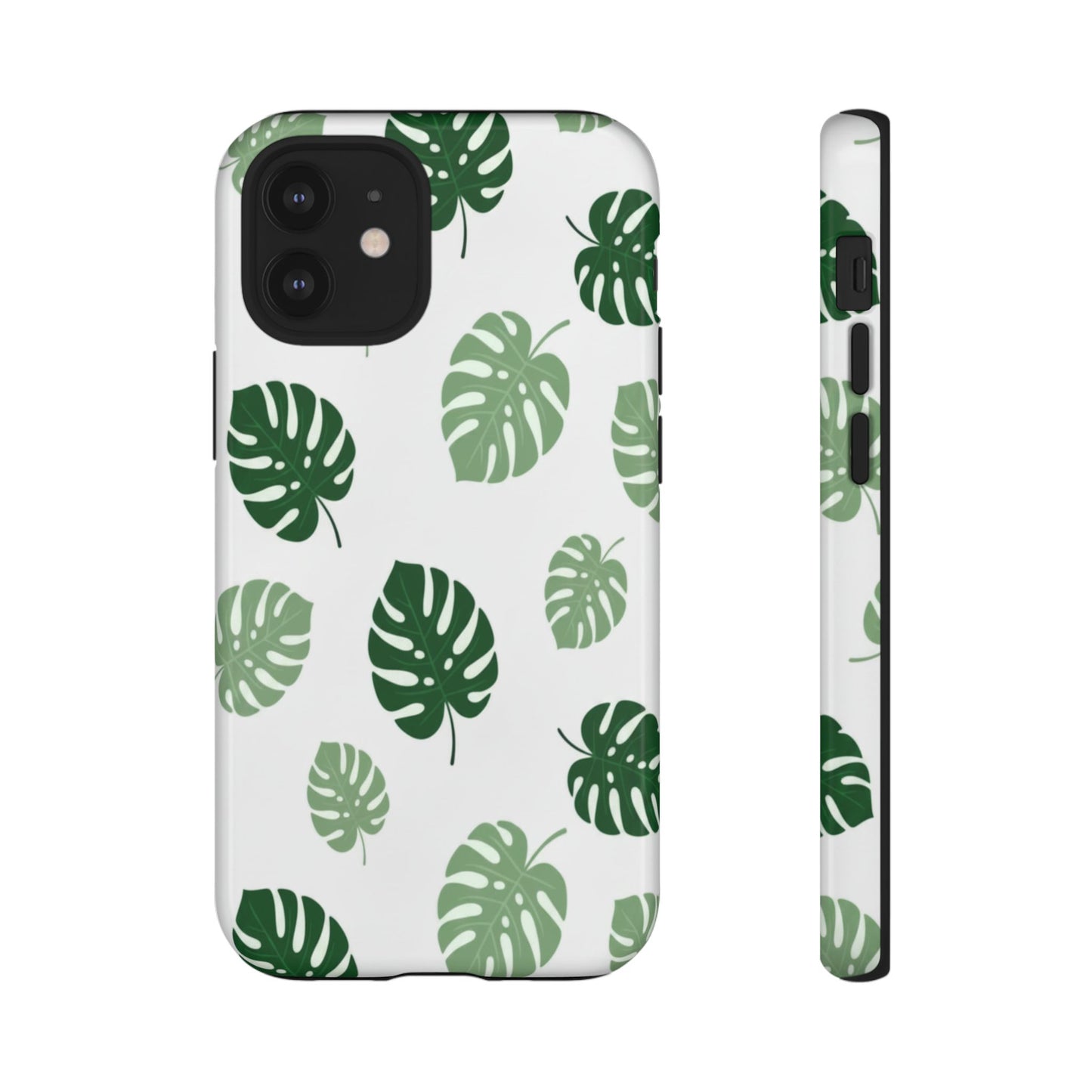 Monstera Leaf Phone Case — Tropical Green Pattern Tough Case