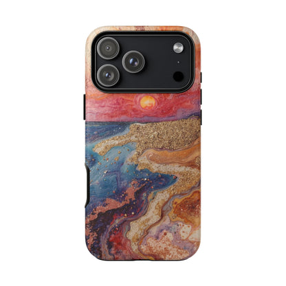 Sunset Coast Phone Case — Colorful Abstract Beach Art Tough Case