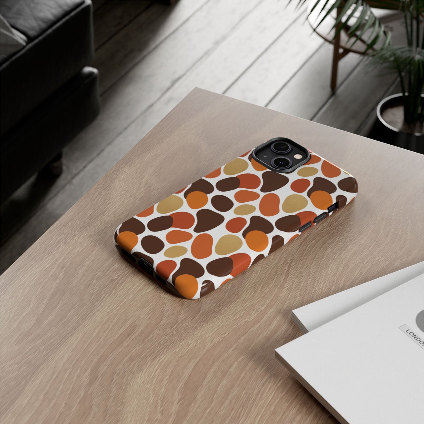 Phone Case — Retro Pebble Pattern in Warm Autumn Colors