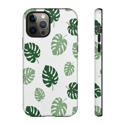 Monstera Leaf Phone Case — Tropical Green Pattern Tough Case