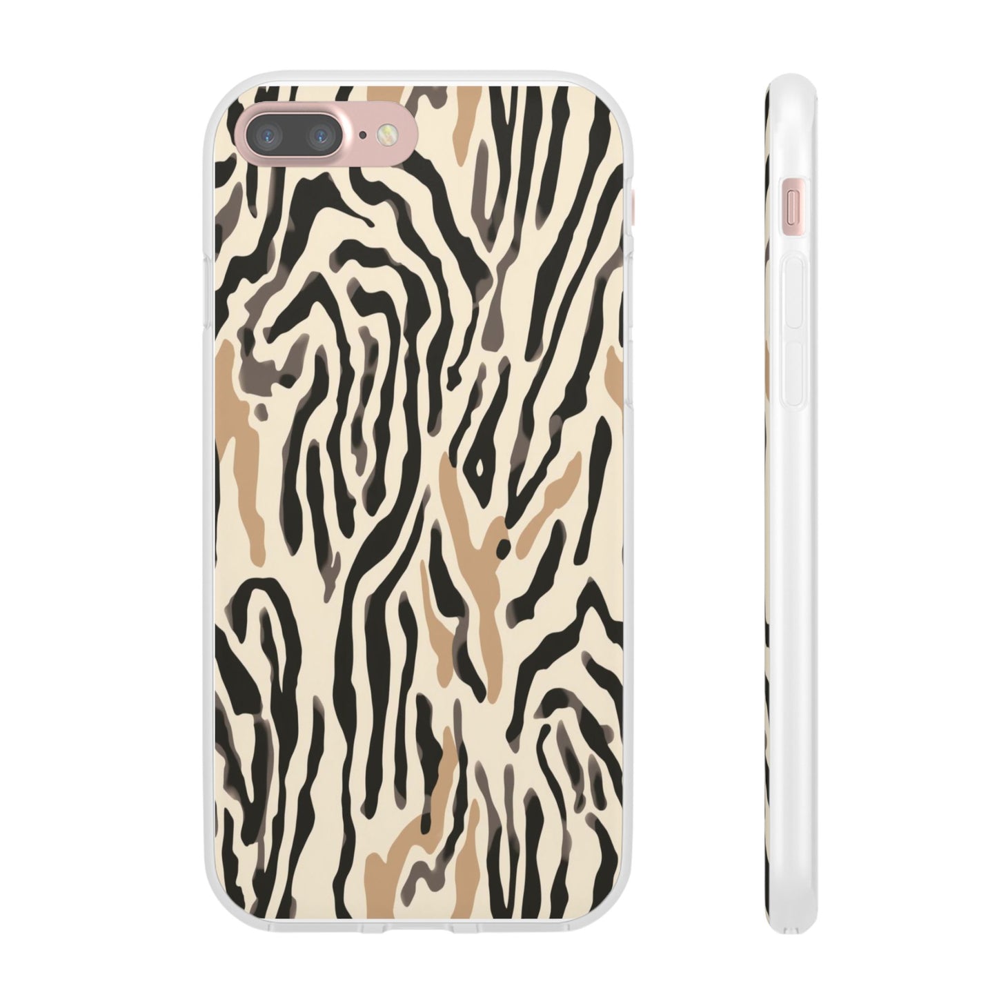 Zebra Stripe Phone Case – Neutral Animal Print Flexi Case