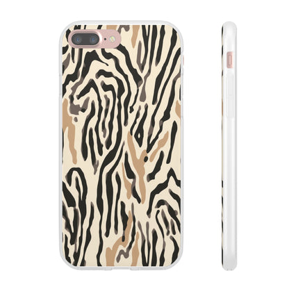 Zebra Stripe Phone Case – Neutral Animal Print Flexi Case