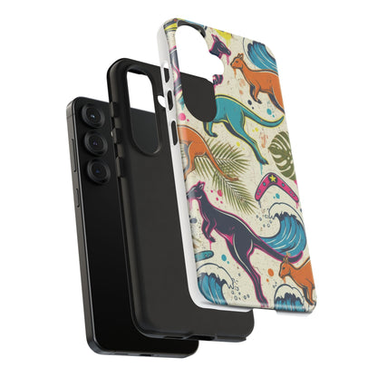 Tough Cases — Colorful Surfing Kangaroo Phone Case