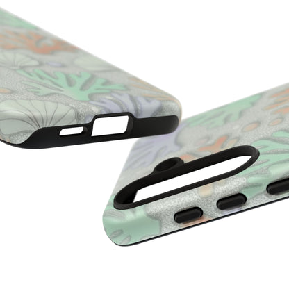 Pastel Coral Reef Tough Phone Case – Sea Shell & Coral Pattern Durable Protector
