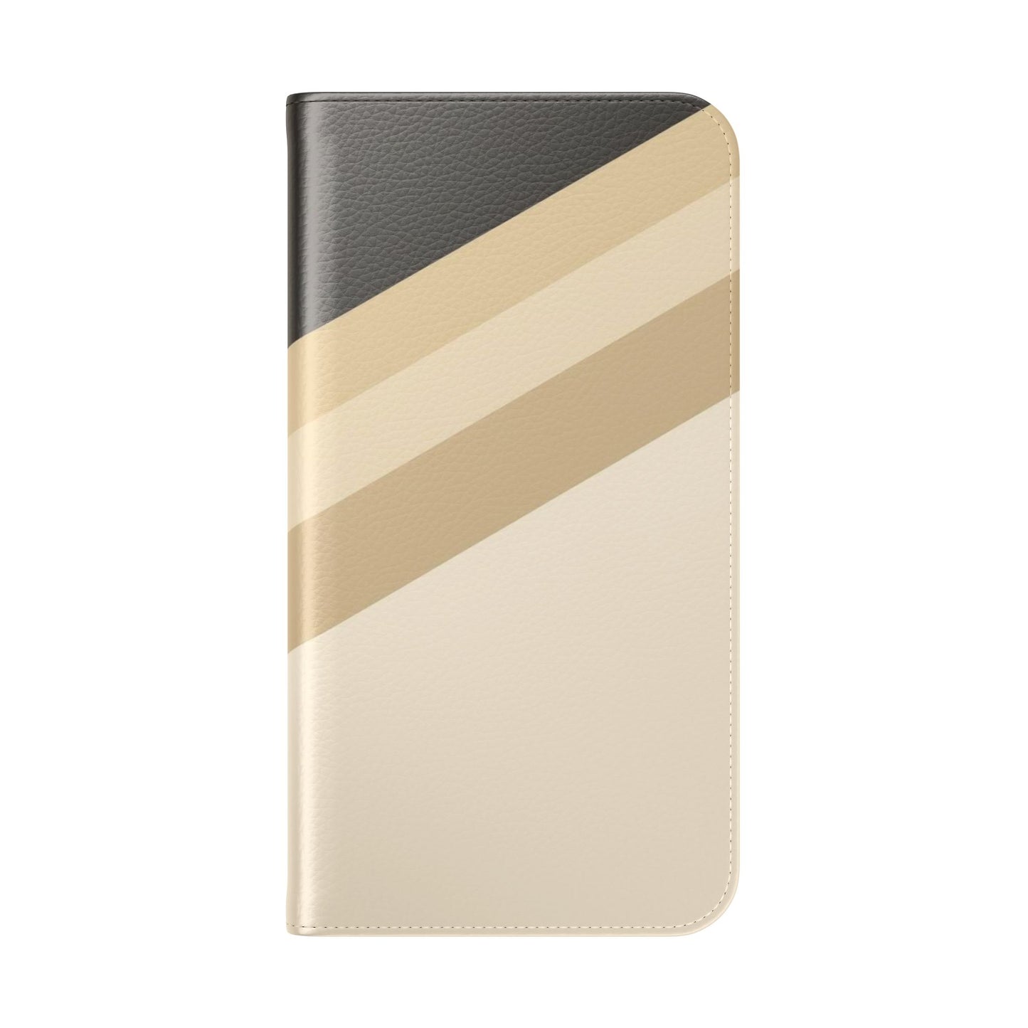 Retro Neutral Stripe Flip Phone Case — Wallet Folio with Card Slots