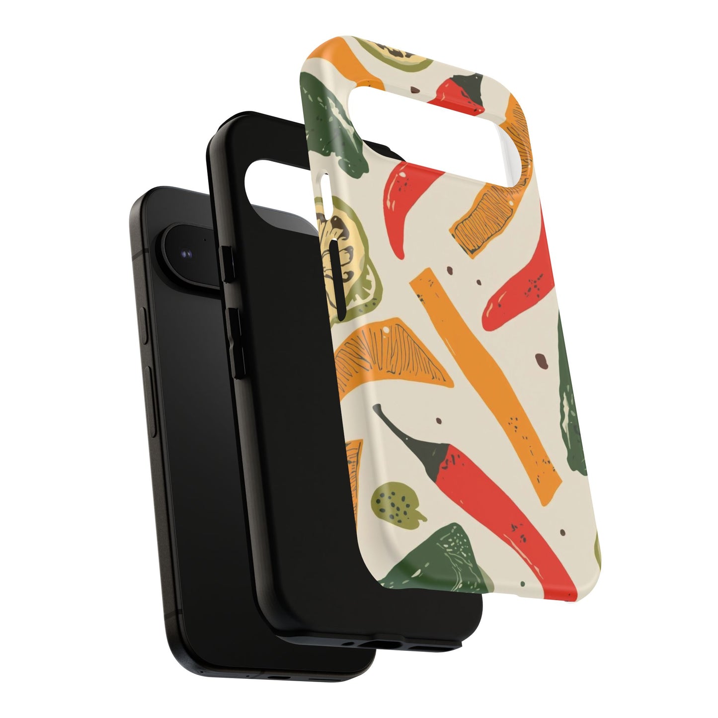 Spicy Peppers Phone Case – Colorful Chili, Lime & Citrus Pattern