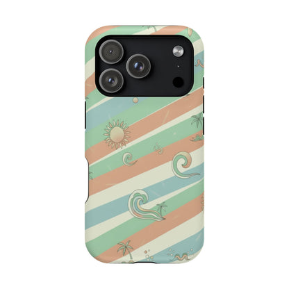 Magnetic Impact-Resistant Phone Case — Retro Surf Stripes