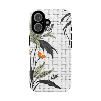 Floral Woven Tough Phone Case — Protective Botanical iPhone Cover