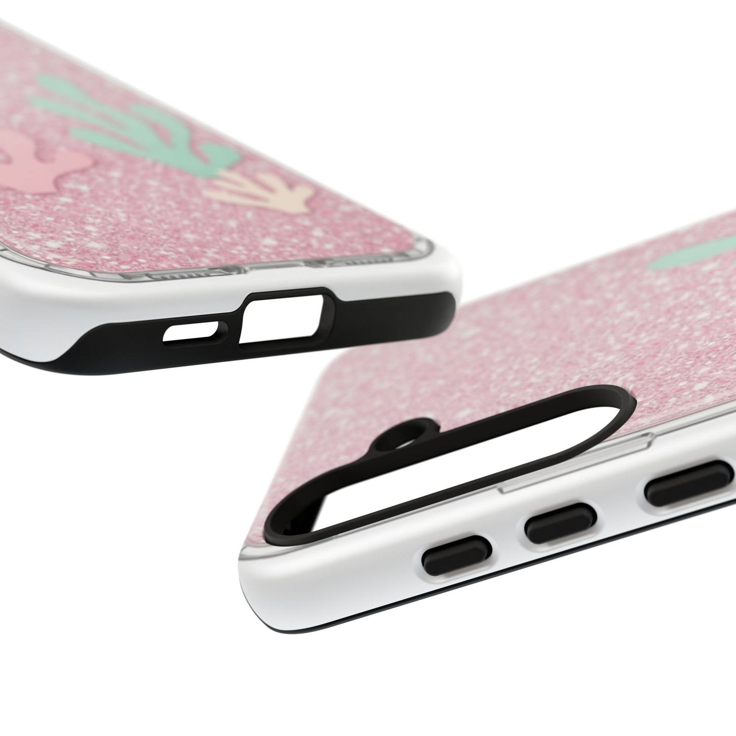 Pink Glitter Seaweed Tough Case - Sparkle Protective Phone Cover