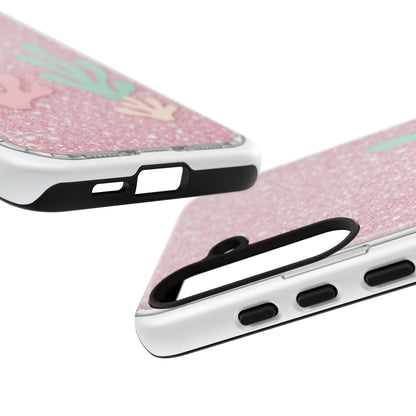 Pink Glitter Seaweed Tough Case - Sparkle Protective Phone Cover