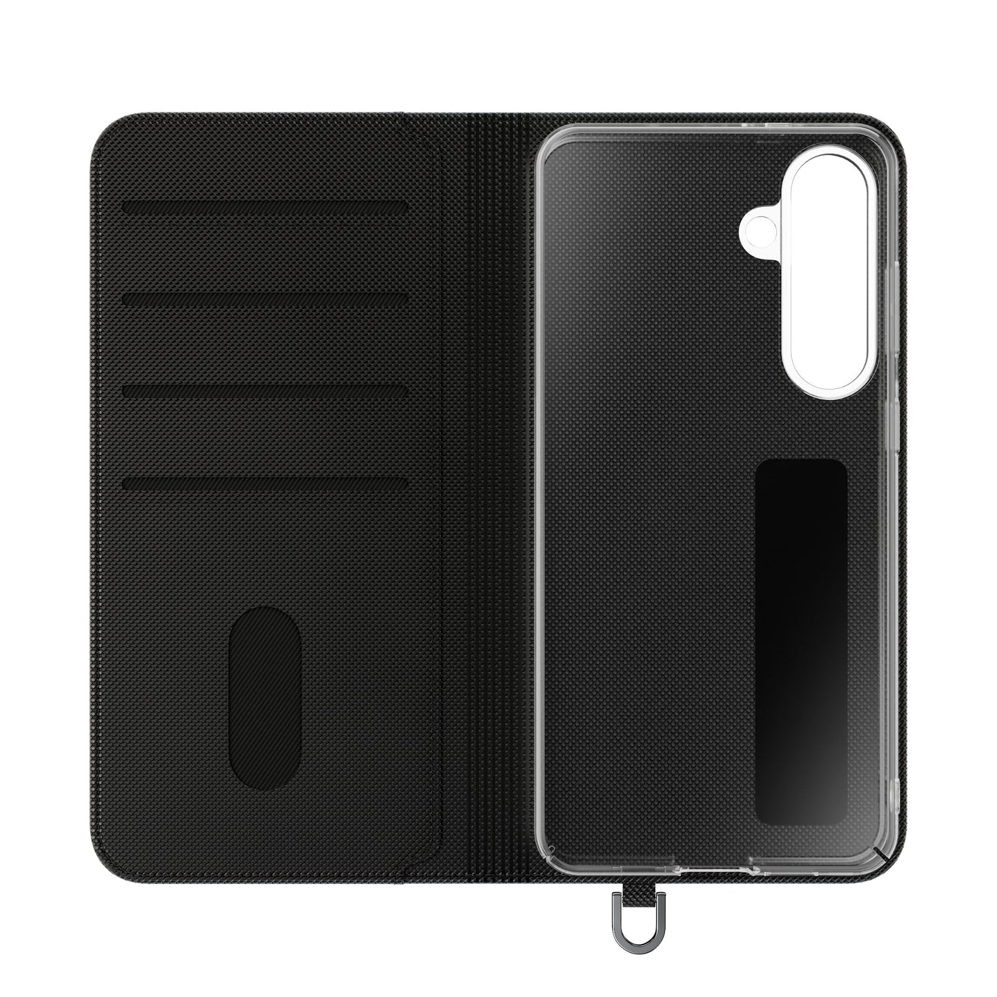 Checkered Flip Phone Case – Black & Cream Retro Grid Wallet Case
