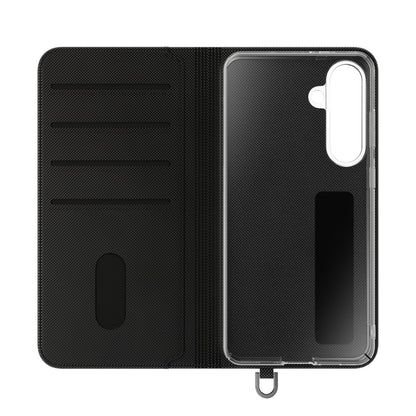 Checkered Flip Phone Case – Black & Cream Retro Grid Wallet Case