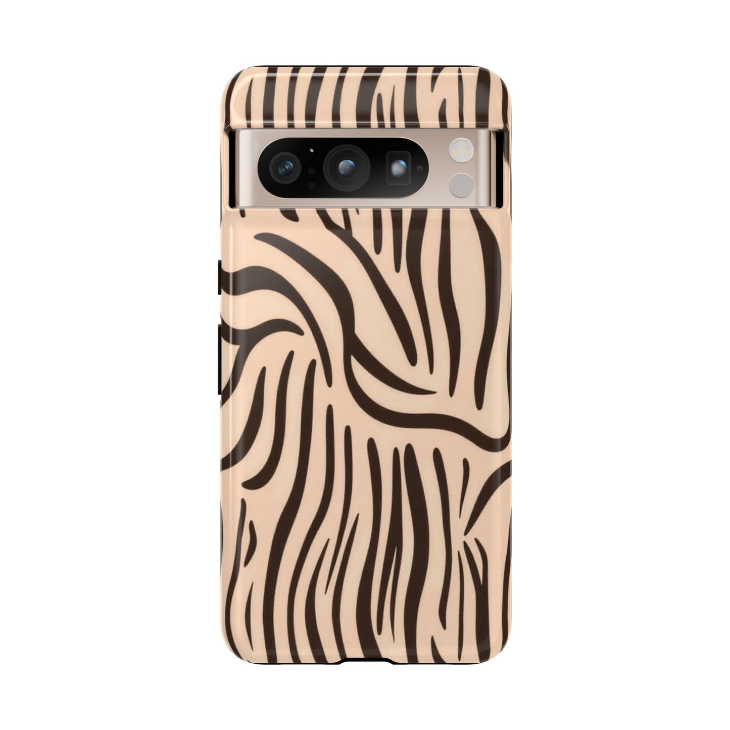 Zebra Stripe Tough Phone Case – Neutral Animal Print Protective Cover
