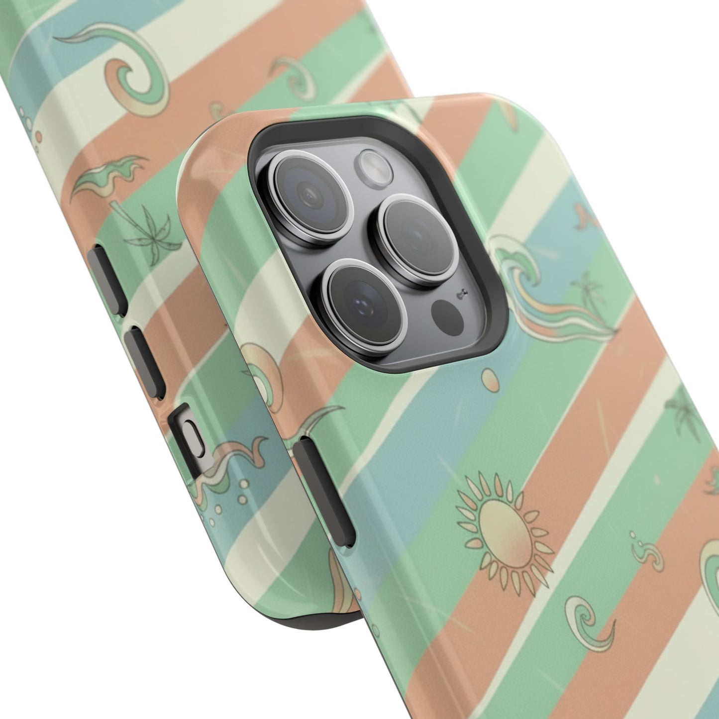 Magnetic Impact-Resistant Phone Case — Retro Surf Stripes