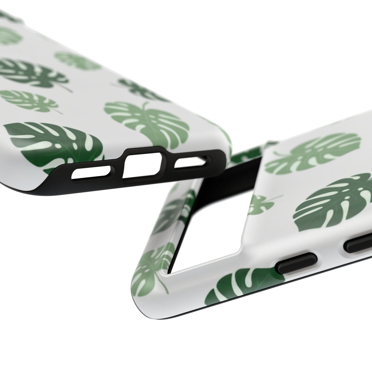 Monstera Leaf Phone Case — Tropical Green Pattern Tough Case