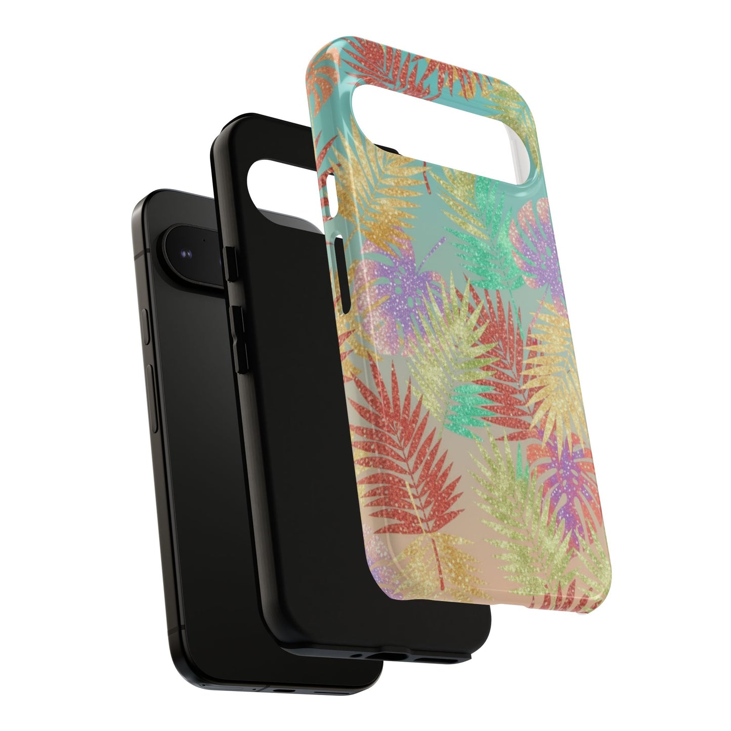 Tropical Palm Leaf Tough Phone Case – Colorful Pastel Botanical Protection