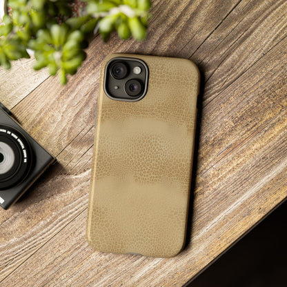 Tan Distressed Leather Texture Phone Case — Rugged Protective iPhone Cover