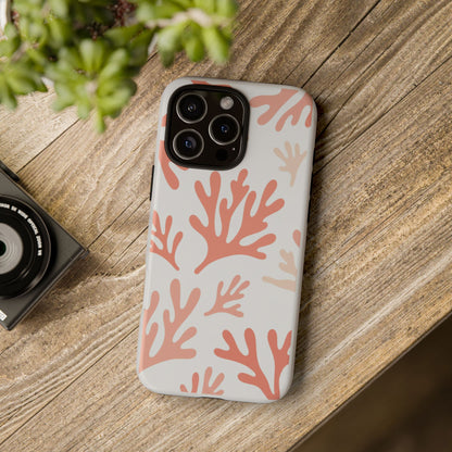 Coral Reef Pattern Tough Phone Case — Pink Beachy Protective Cover