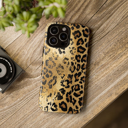Leopard Print Tough Phone Case — Durable Protective iPhone Cover