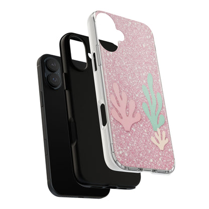 Pink Glitter Seaweed Tough Case - Sparkle Protective Phone Cover
