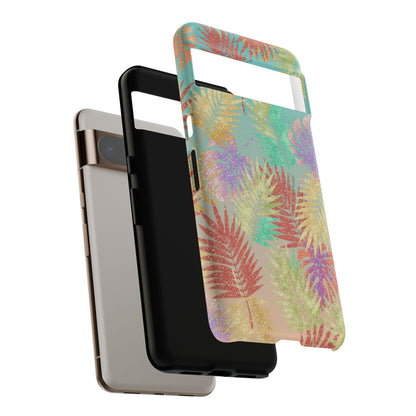 Tropical Palm Leaf Tough Phone Case – Colorful Pastel Botanical Protection