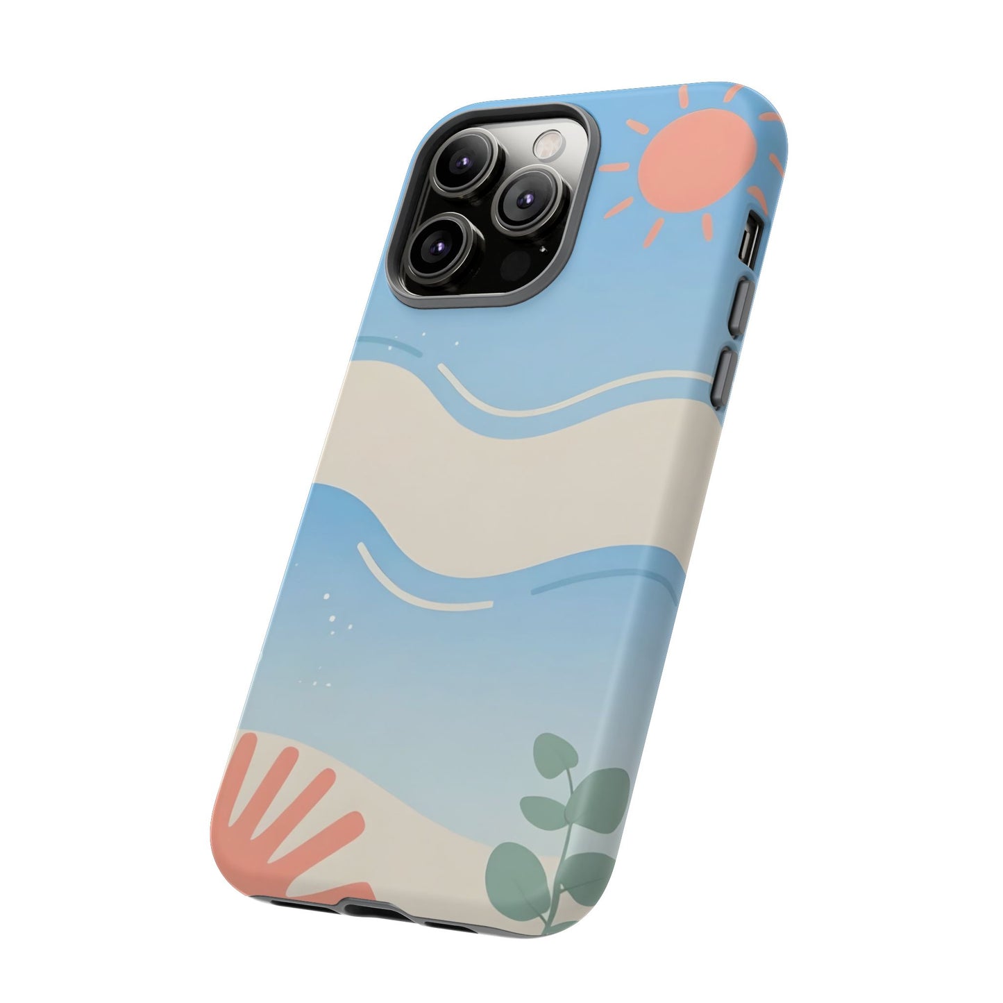 Beach Waves Tough Phone Case — Summer Sun & Seashell Protective Cover