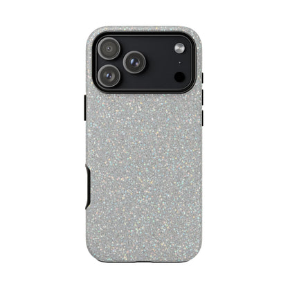 Glitter Silver Tough Phone Case — Sparkling Protective Phone Case