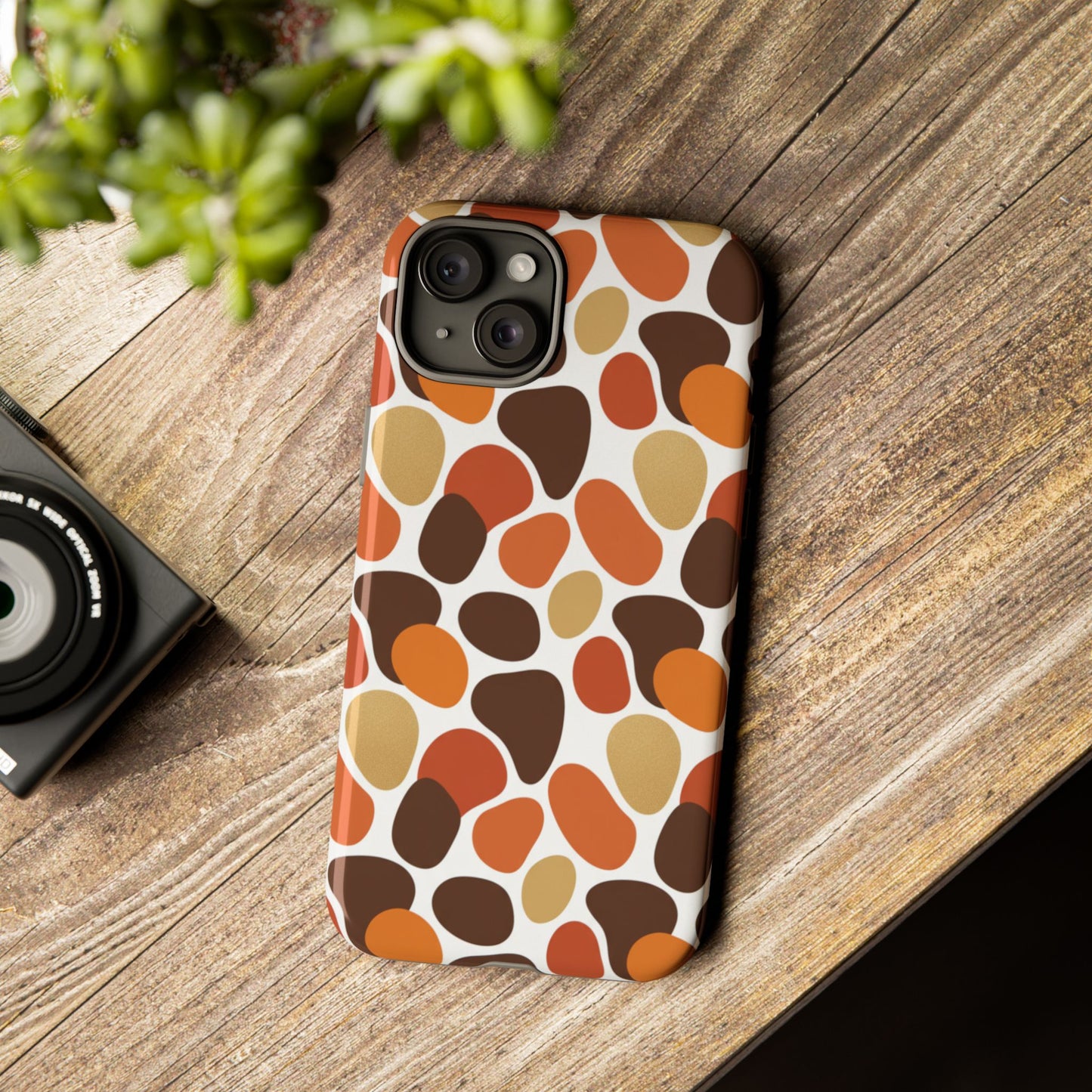 Phone Case — Retro Pebble Pattern in Warm Autumn Colors