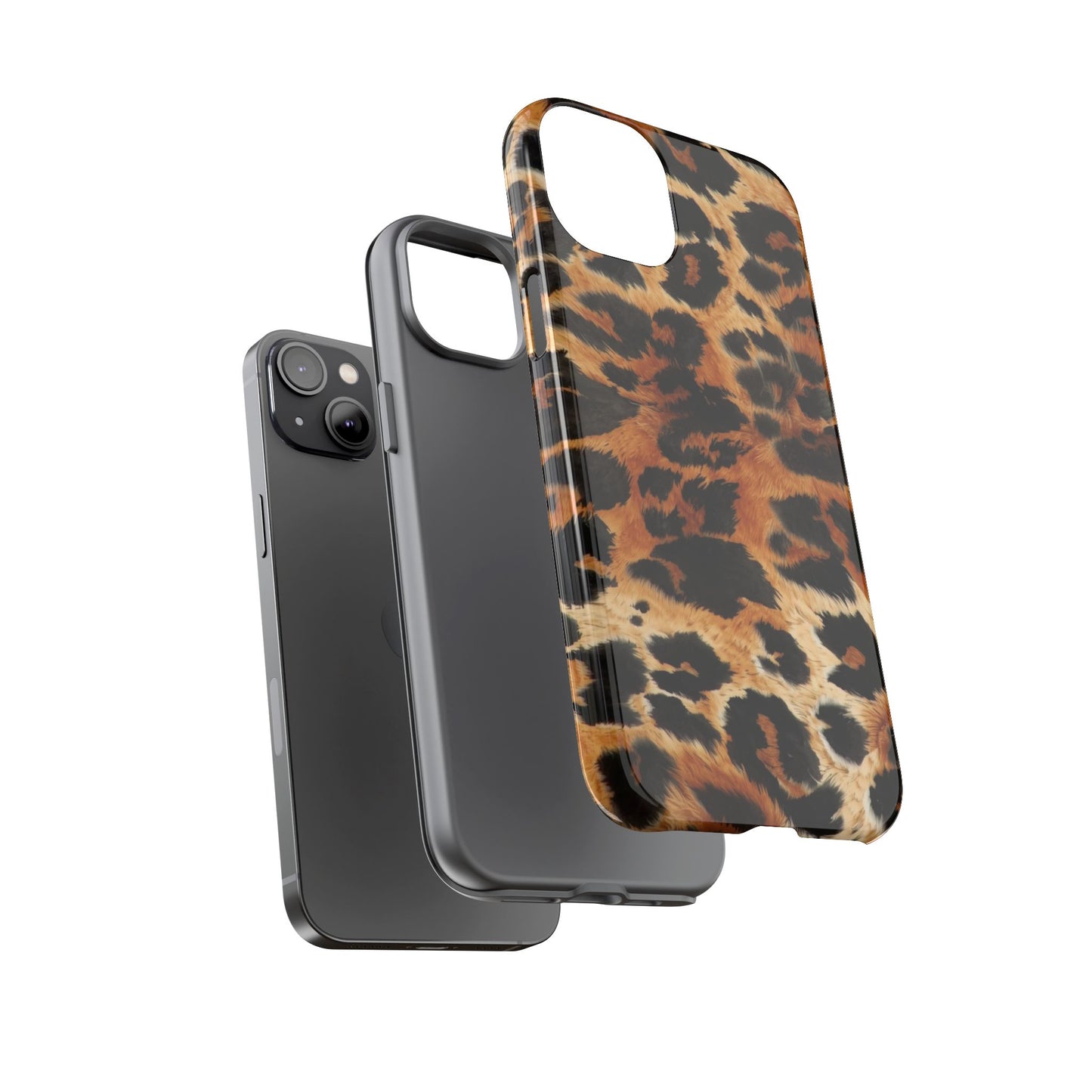 Leopard Print Tough Phone Case – Rugged Protective iPhone Cover
