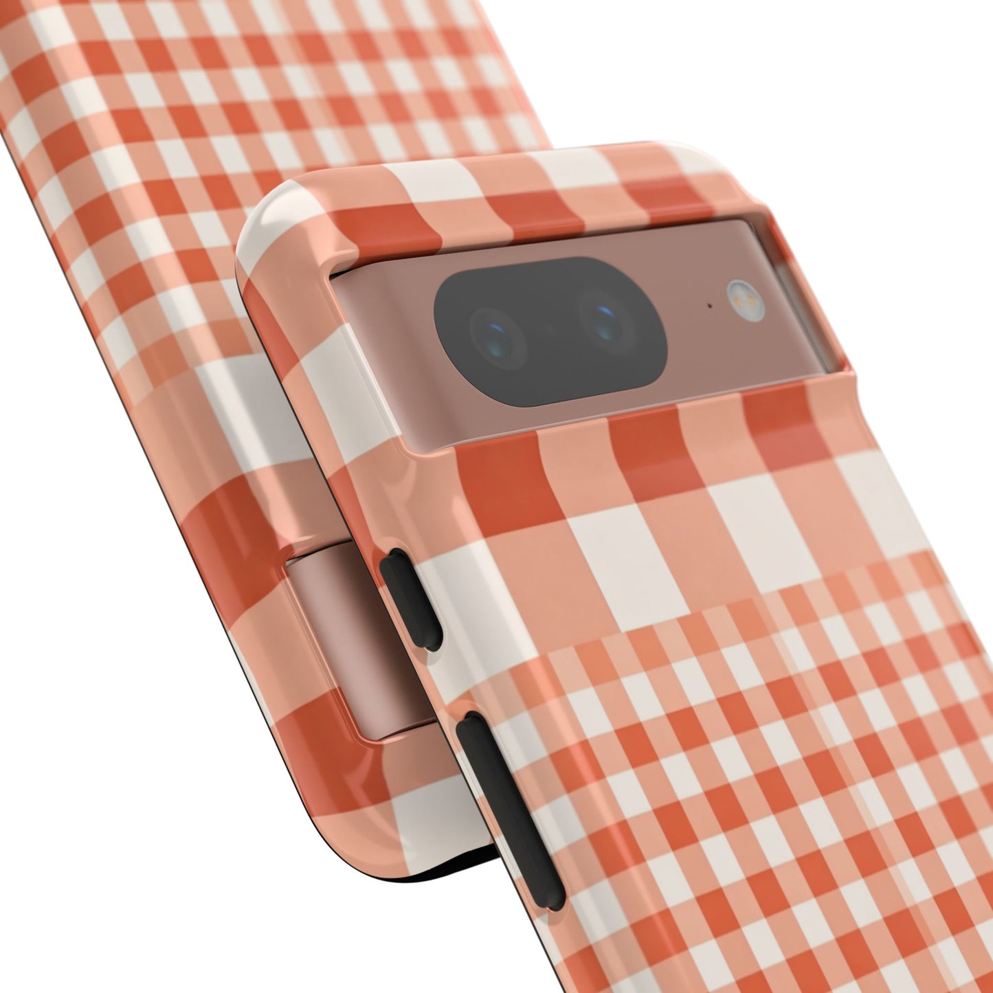 Buffalo Check Tough Phone Case — Orange Gingham Protective Cover