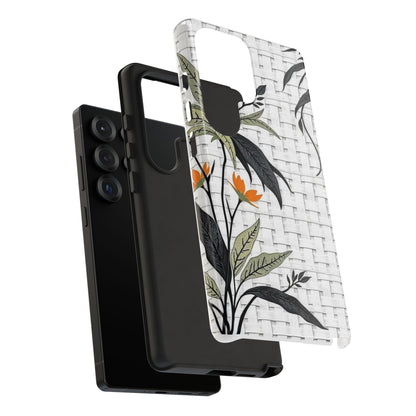 Floral Woven Tough Phone Case — Protective Botanical iPhone Cover