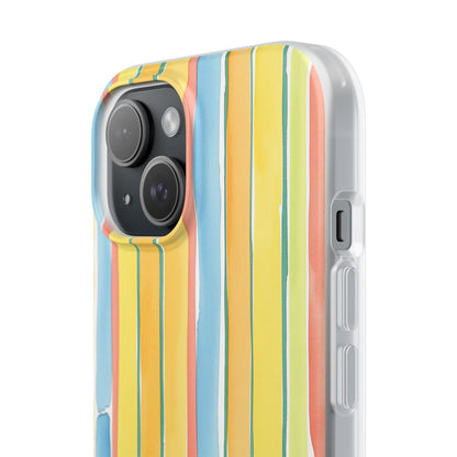 Watercolor Stripe Phone Case — Bright Pastel Vertical Stripes Protective Flexi Case