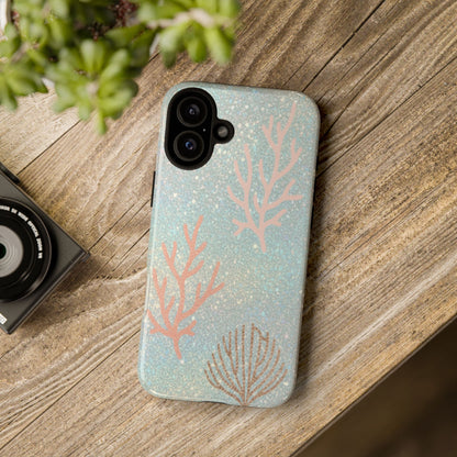 Seafoam Sparkle Phone Case – Coral & Seashell Tough Case
