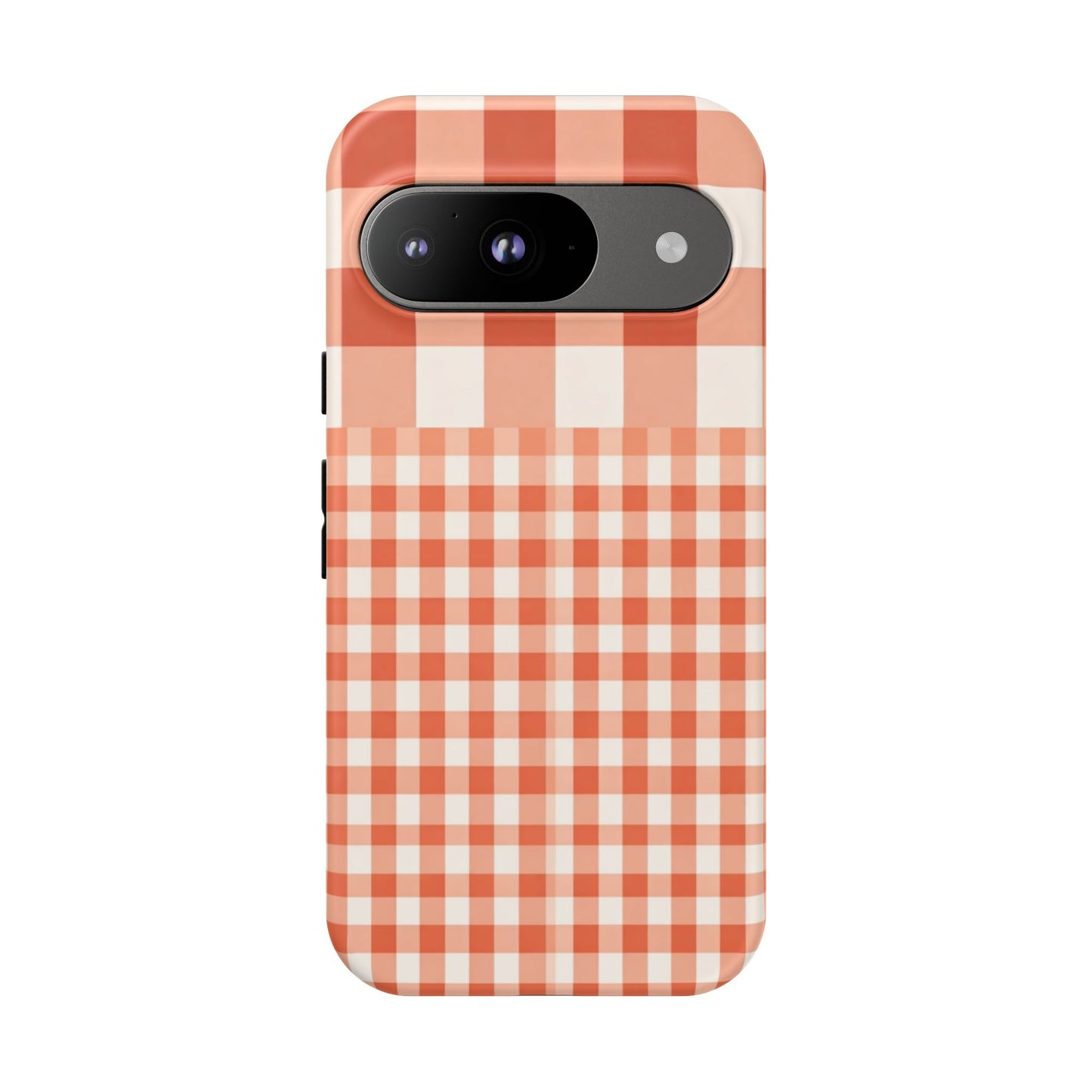 Buffalo Check Tough Phone Case — Orange Gingham Protective Cover