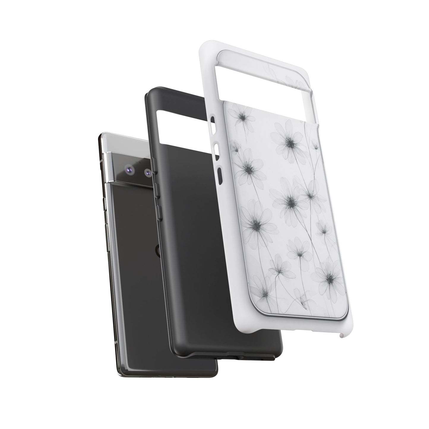 Tough Case — Black & White Floral Tough Phone Case