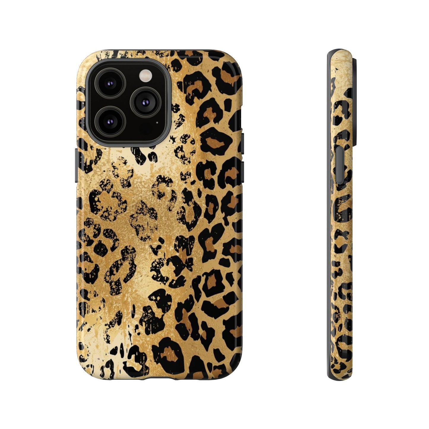 Leopard Print Tough Phone Case — Durable Protective iPhone Cover