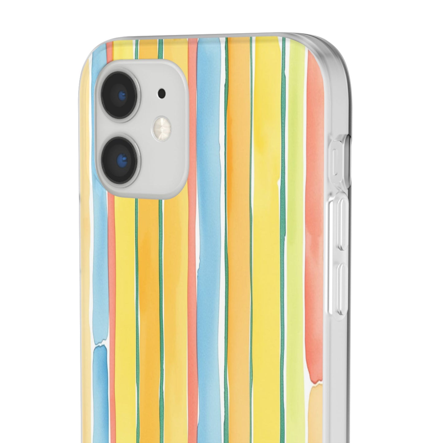 Watercolor Stripe Phone Case — Bright Pastel Vertical Stripes Protective Flexi Case