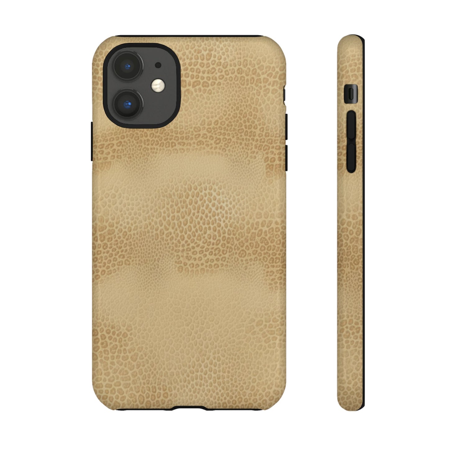 Tan Distressed Leather Texture Phone Case — Rugged Protective iPhone Cover