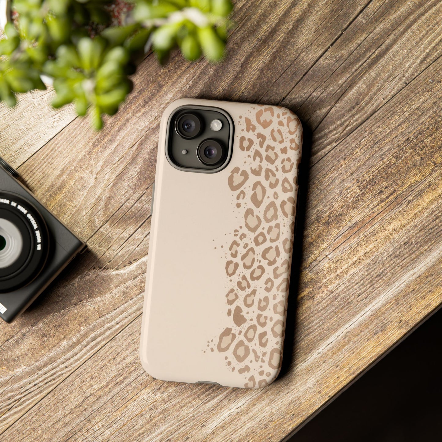 Phone Case – Beige Leopard Print Protective Cover