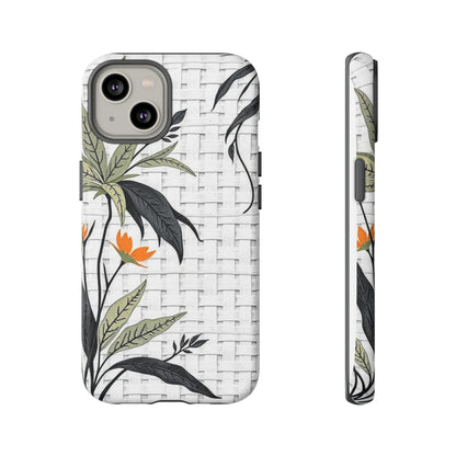 Floral Woven Tough Phone Case — Protective Botanical iPhone Cover