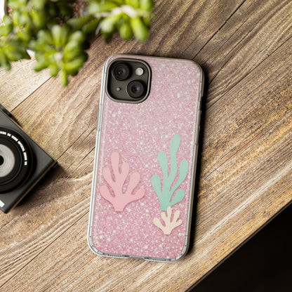 Pink Glitter Seaweed Tough Case - Sparkle Protective Phone Cover
