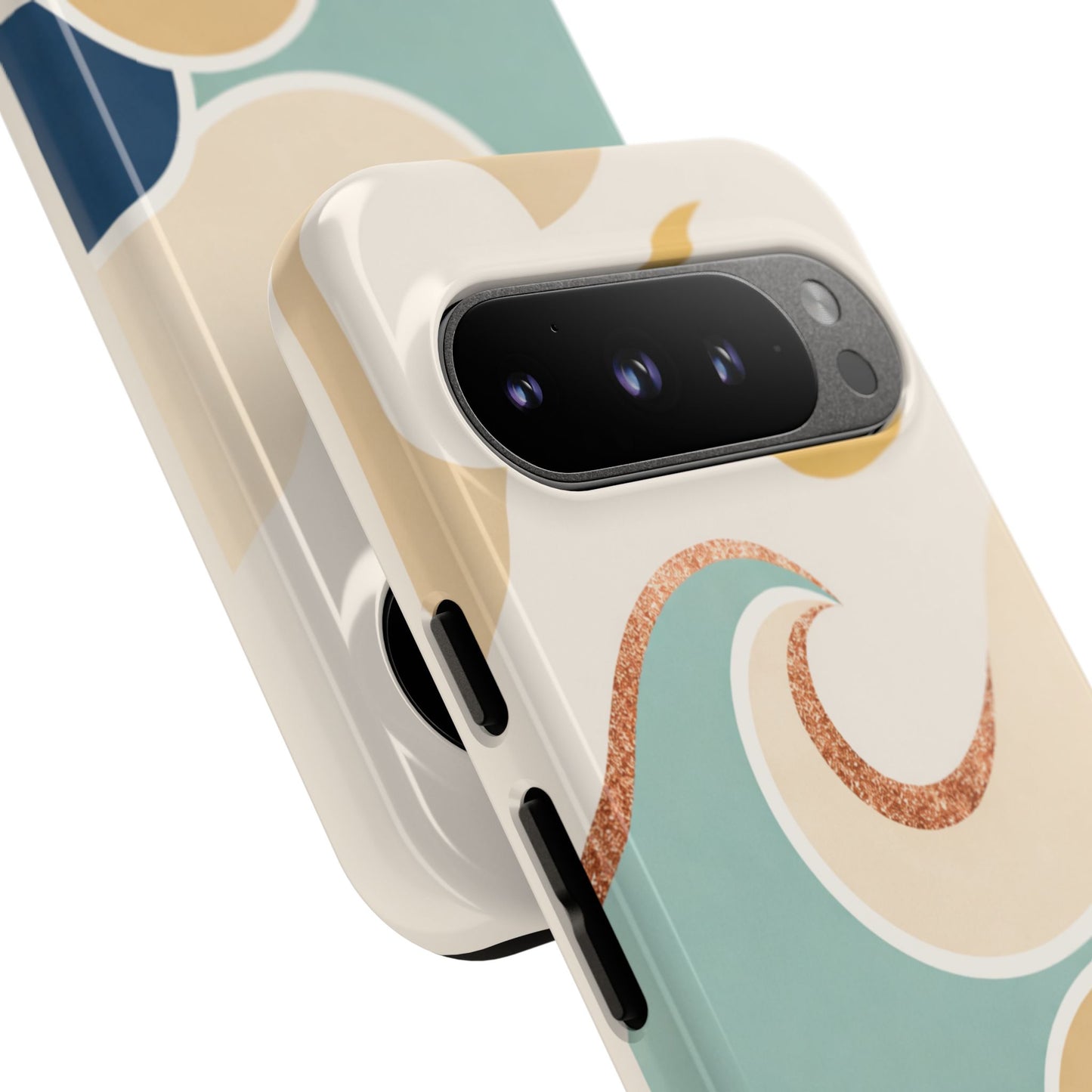 Sea Breeze Tough Phone Case — Retro Waves & Shells Design