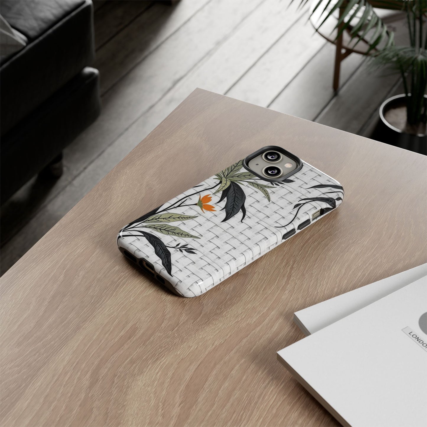 Floral Woven Tough Phone Case — Protective Botanical iPhone Cover