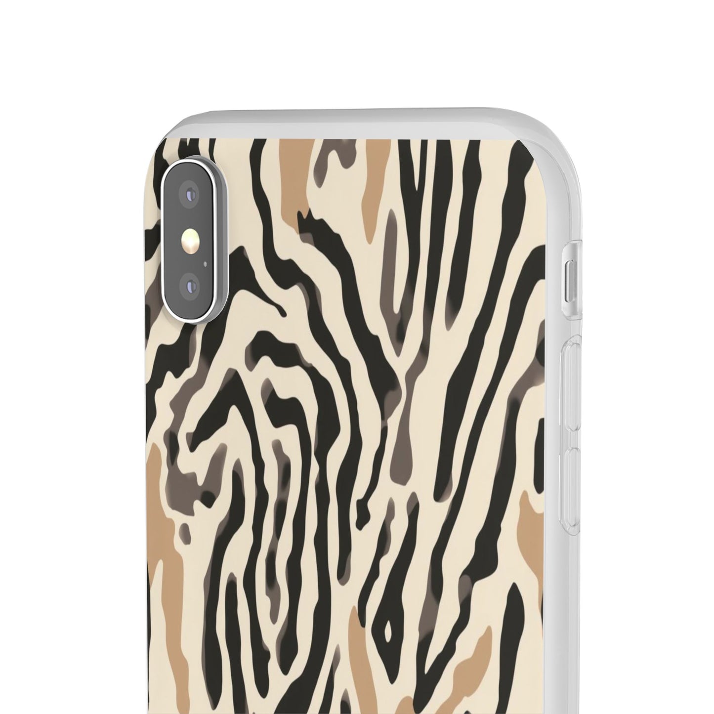 Zebra Stripe Phone Case – Neutral Animal Print Flexi Case