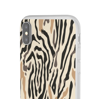Zebra Stripe Phone Case – Neutral Animal Print Flexi Case