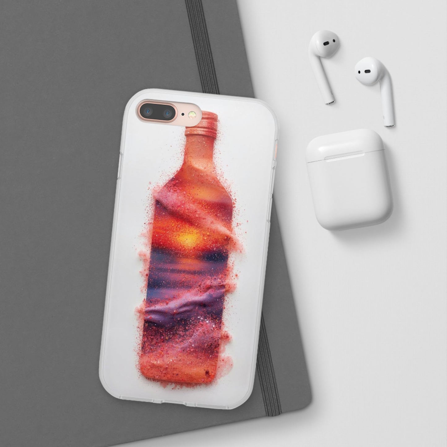 Galaxy Bottle Phone Case — Abstract Cosmic Beverage Design Flexible Case