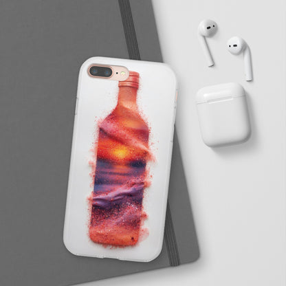 Galaxy Bottle Phone Case — Abstract Cosmic Beverage Design Flexible Case
