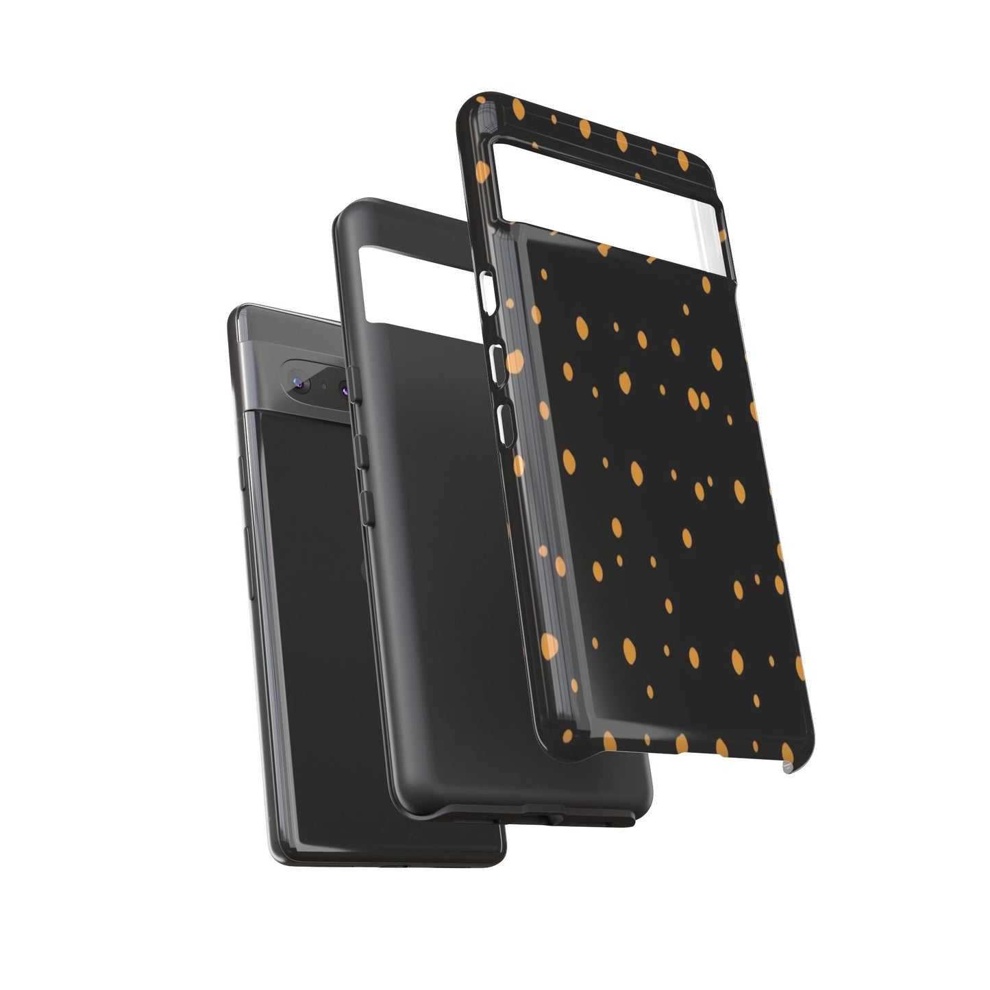 Black & Gold Dot Tough Phone Case — Protective Sparkle Pattern