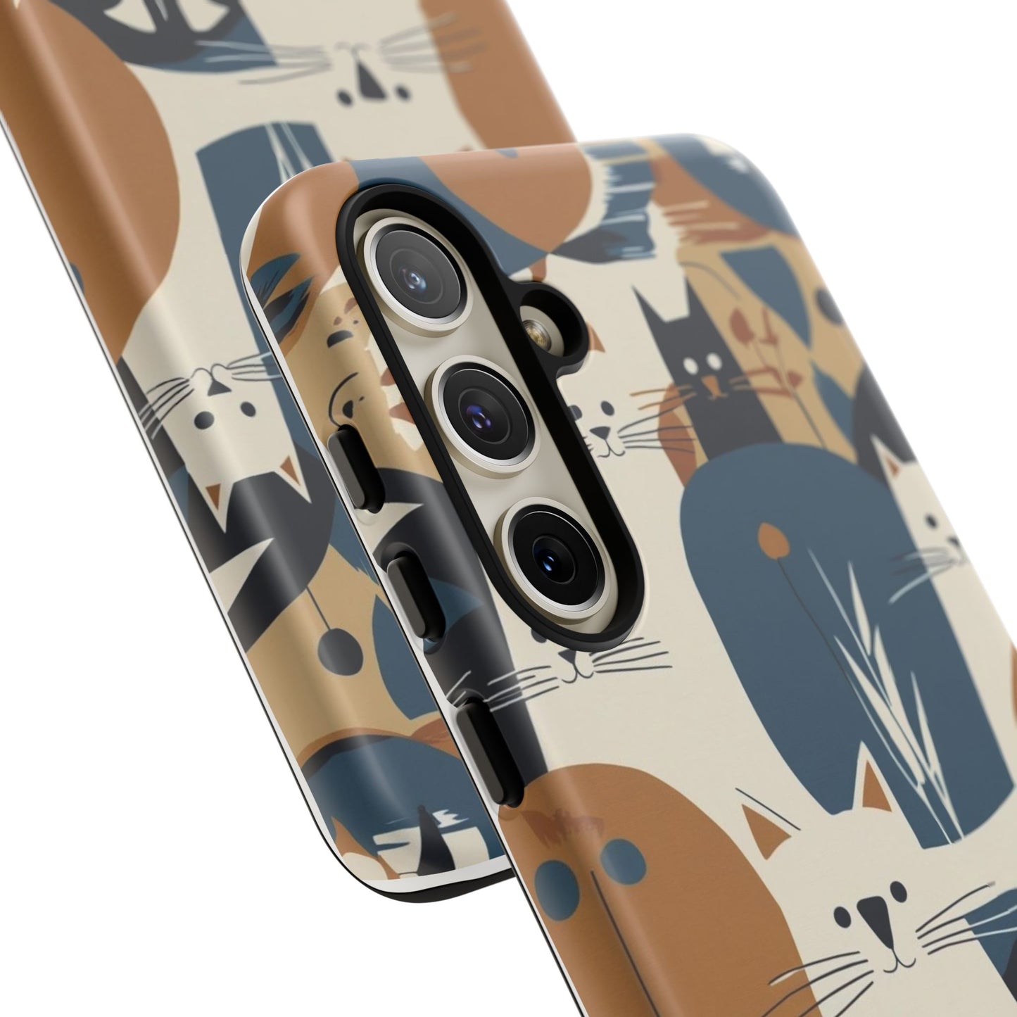 Cat Pattern Phone Case – Retro Abstract Cats Protective iPhone Cover