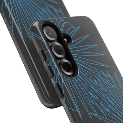 Blue Dandelion Burst Tough Phone Case — Protective Floral iPhone Cover